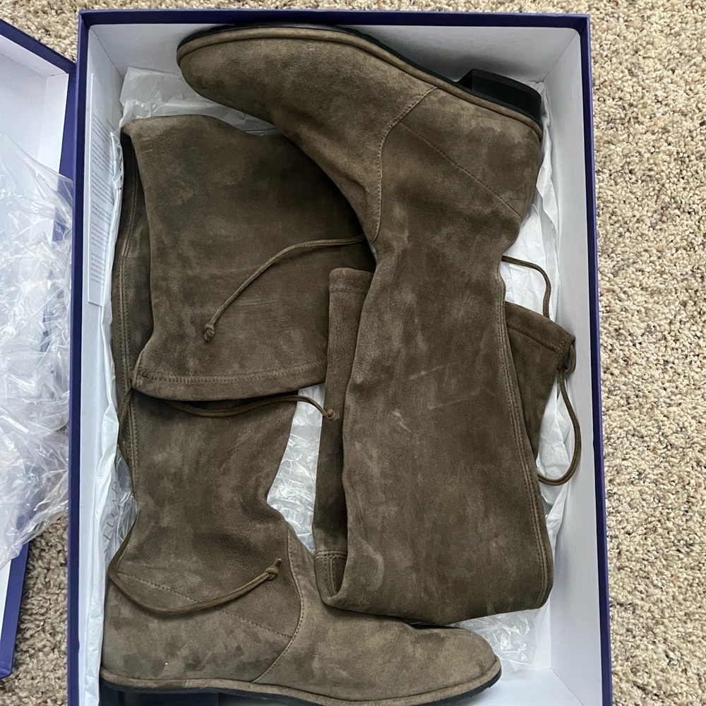 Stuart Weitzman Over the Knee Boots in Loden Suede